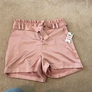 Pink satin high rise shorts, Bar III. Size 2